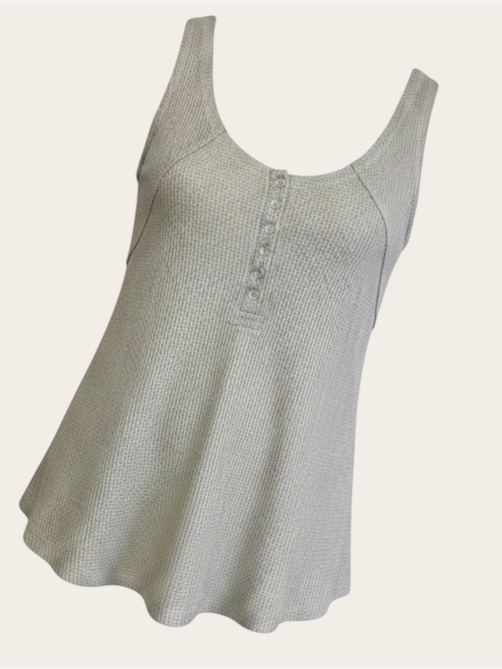 Entro Sleeveless Tank Top w/ Jagged Edges - Light Olive/Grey-ish NWT